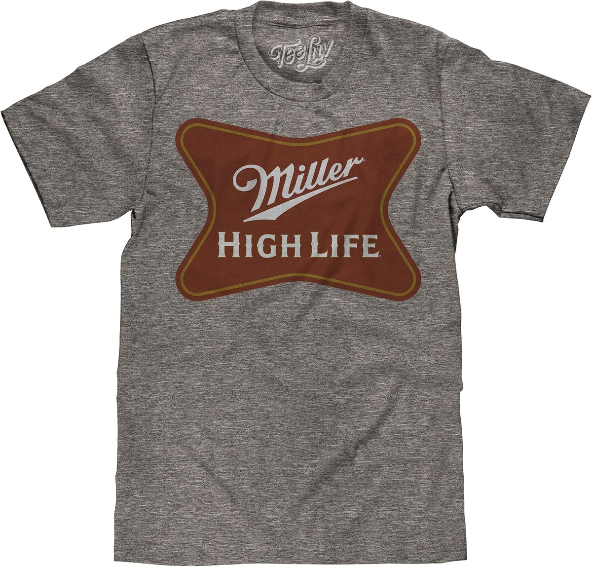 Tee Luv Men's Miller High Life Beer Logo Shirt - Graphite Snow Heather