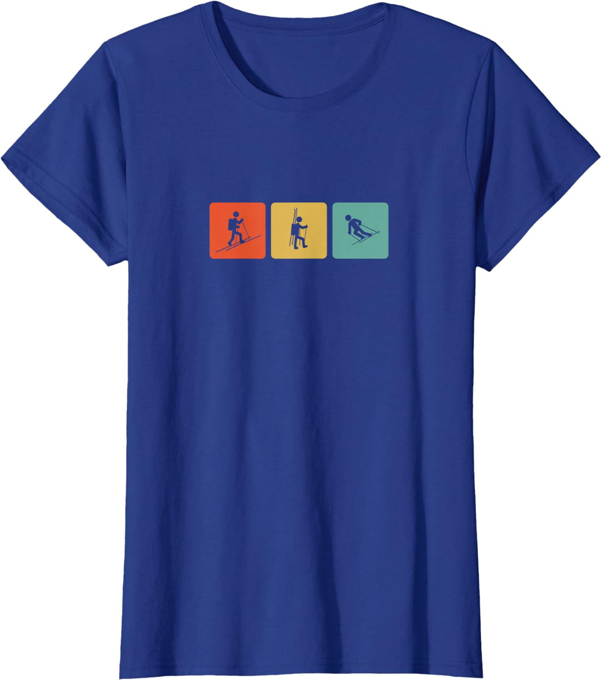 Backcountry Skiing T-Shirt Vintage Ski-Tours Ski Mountaineer T-Shirt - Royal Blue