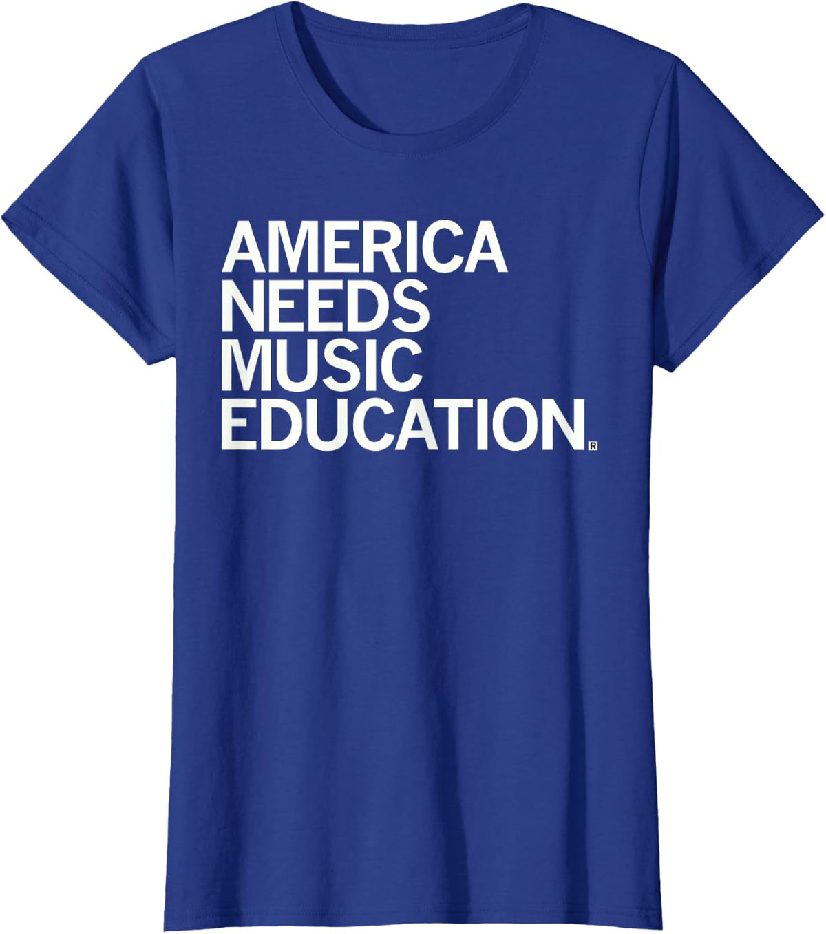 America Needs Music Education Advocacy Back to School T-Shirt - Royal Blue