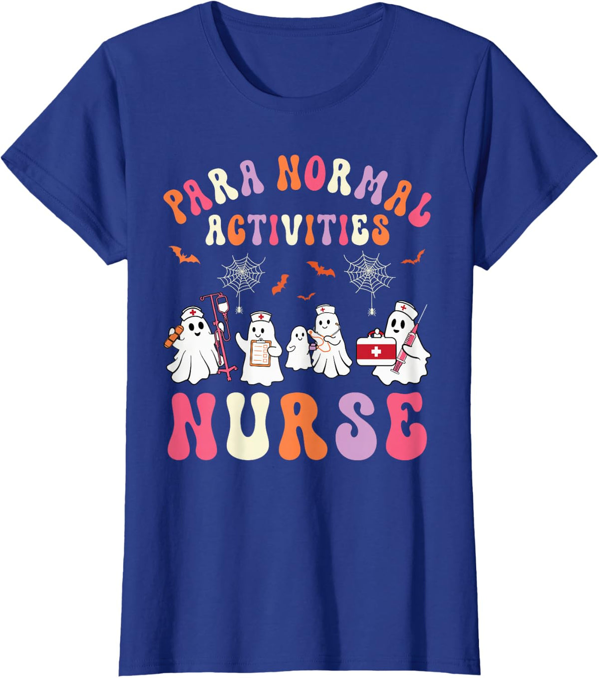 Retro Halloween Ghost para Normal Activities Nurse Women T-Shirt - Royal Blue