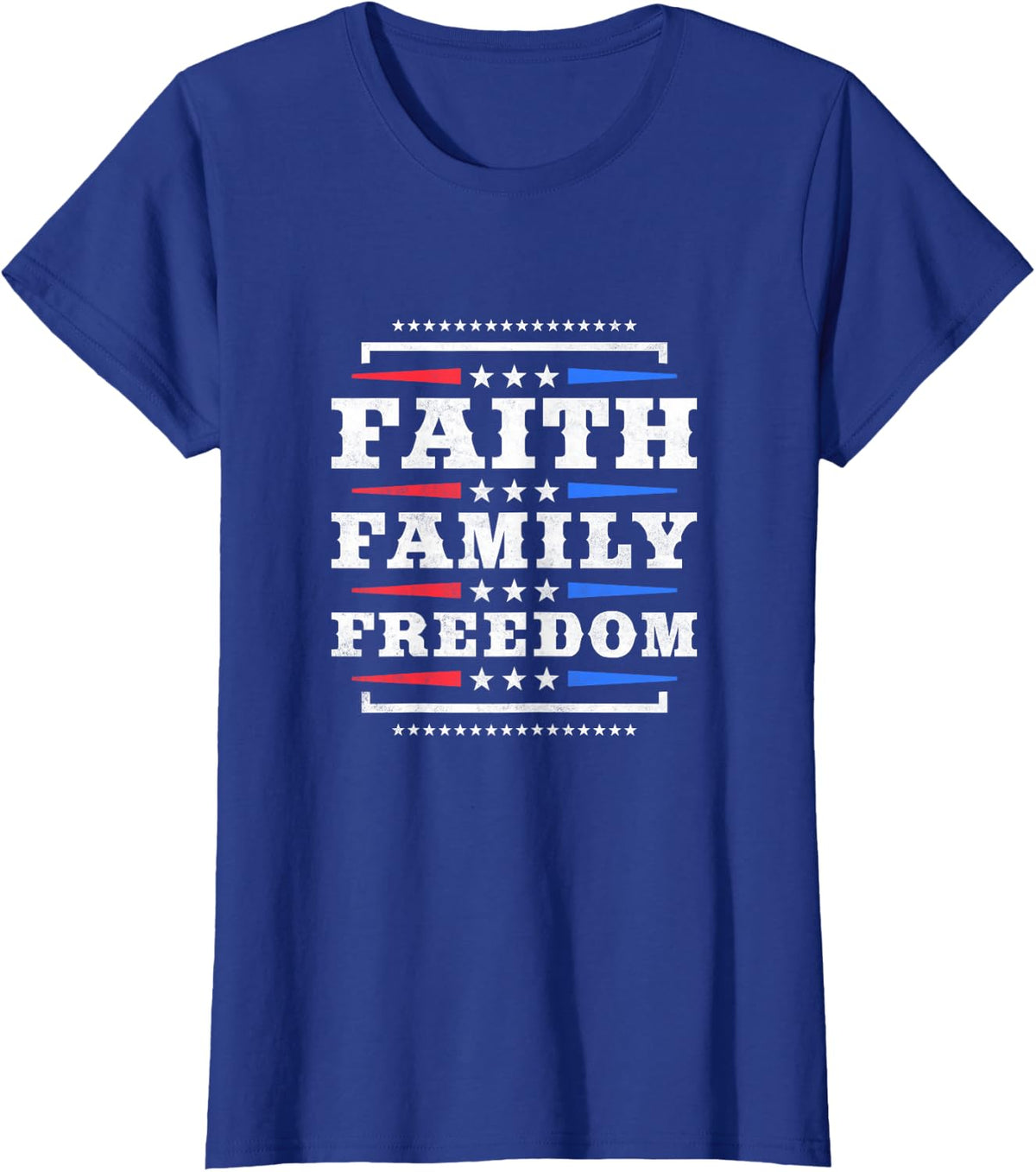 Faith Family Freedom, Independence Day T-Shirt - Royal Blue