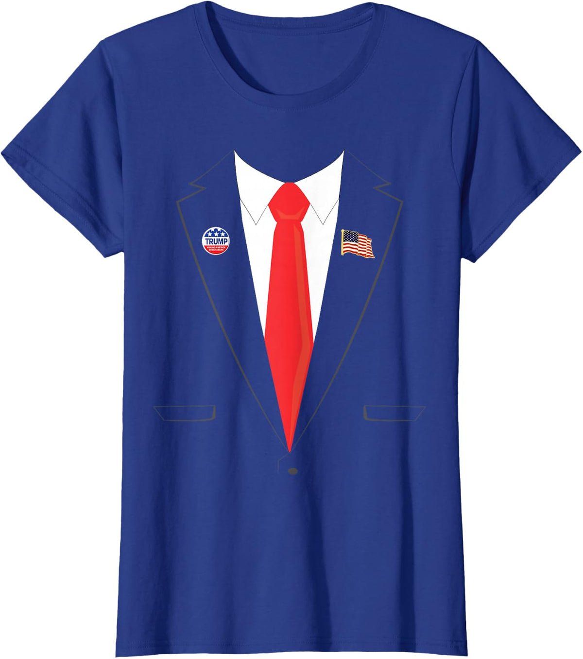 Tuxedo Suit Presidents Day T-Shirt Trump Pin Costume 2020 T-Shirt - Royal Blue