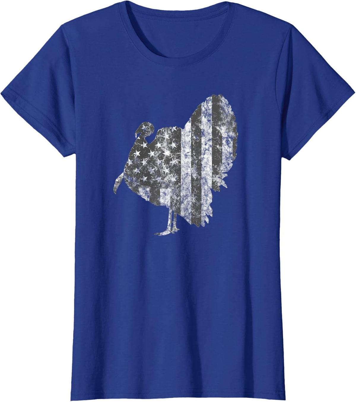 American Flag Turkey Hunting Women Men T-Shirt - Royal Blue