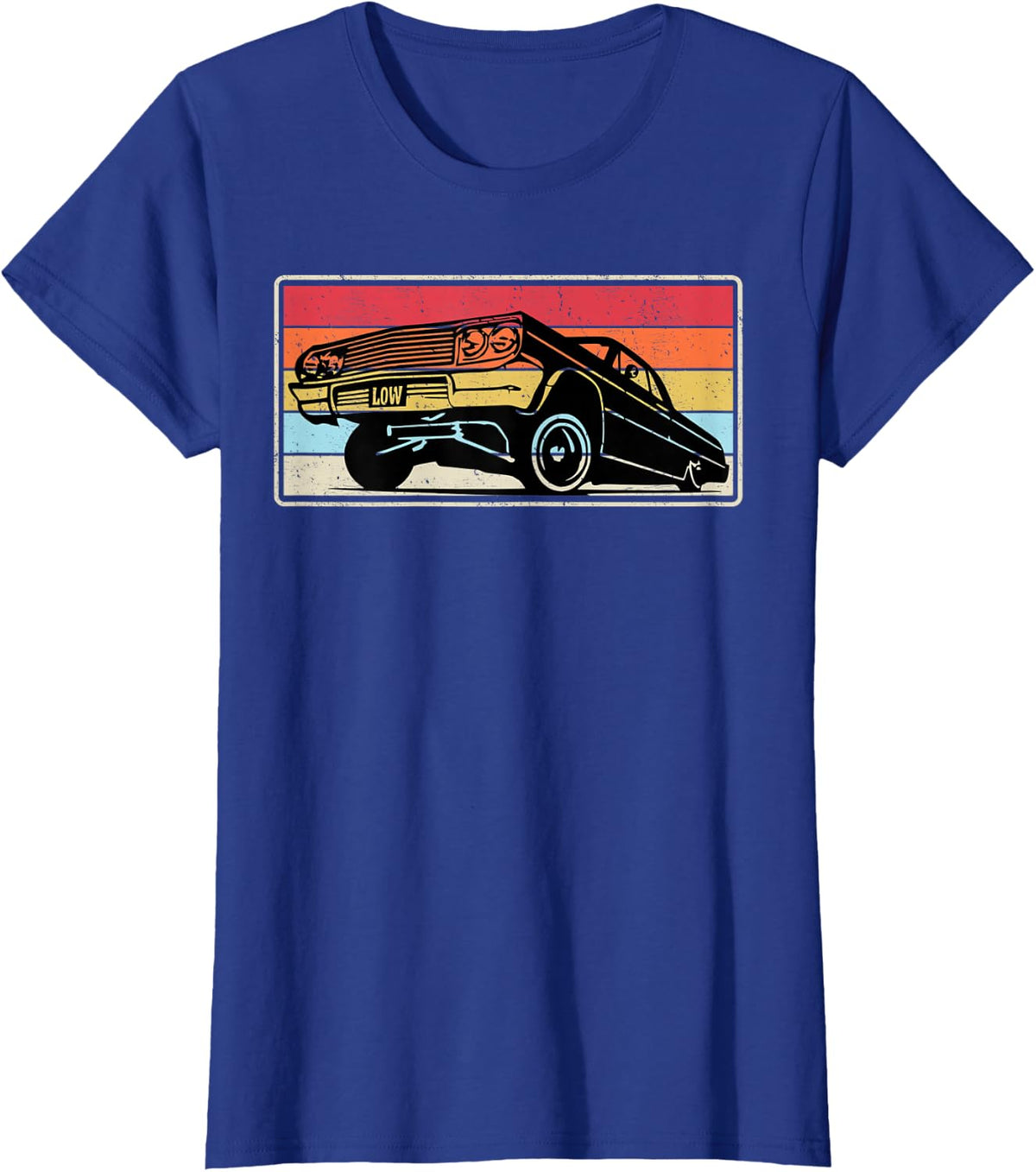 Lowrider Vintage Old School Classic Lowrider Car T-Shirt - Royal Blue