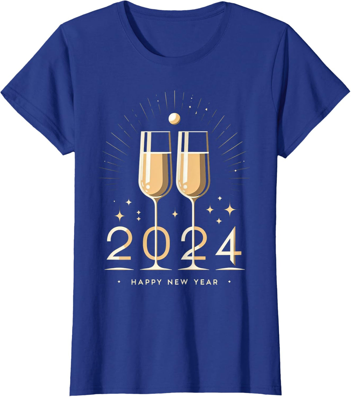 Happy New Year 2024 T-Shirt - Royal Blue