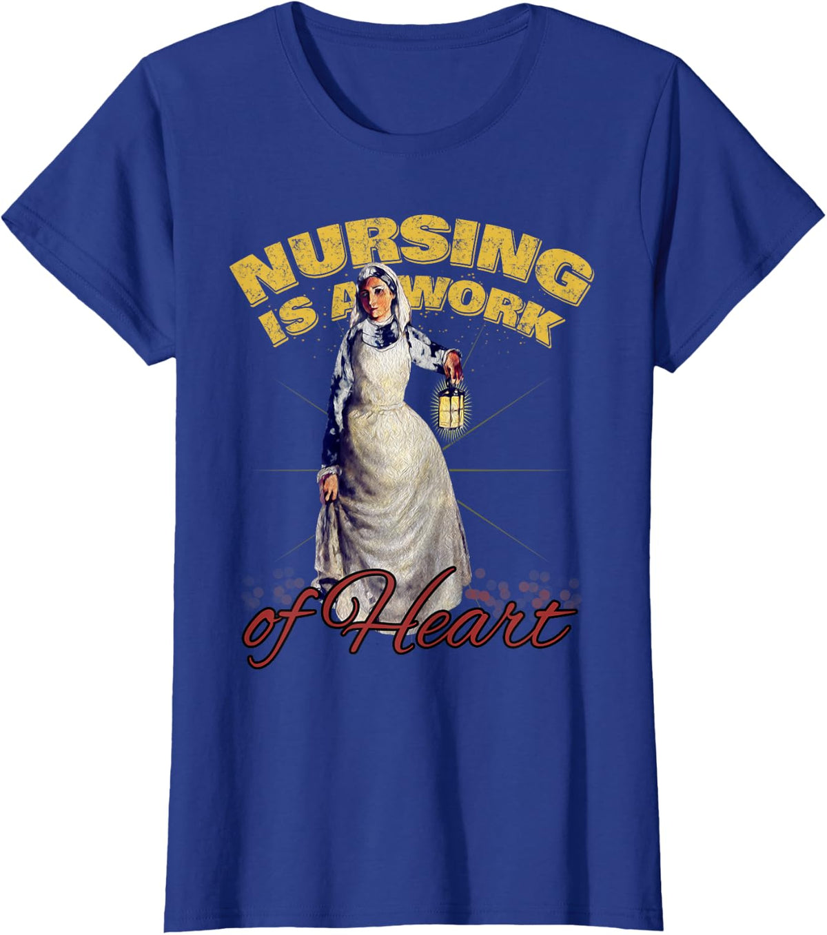 Nursing is a Work of Heart T-Shirt - Royal Blue