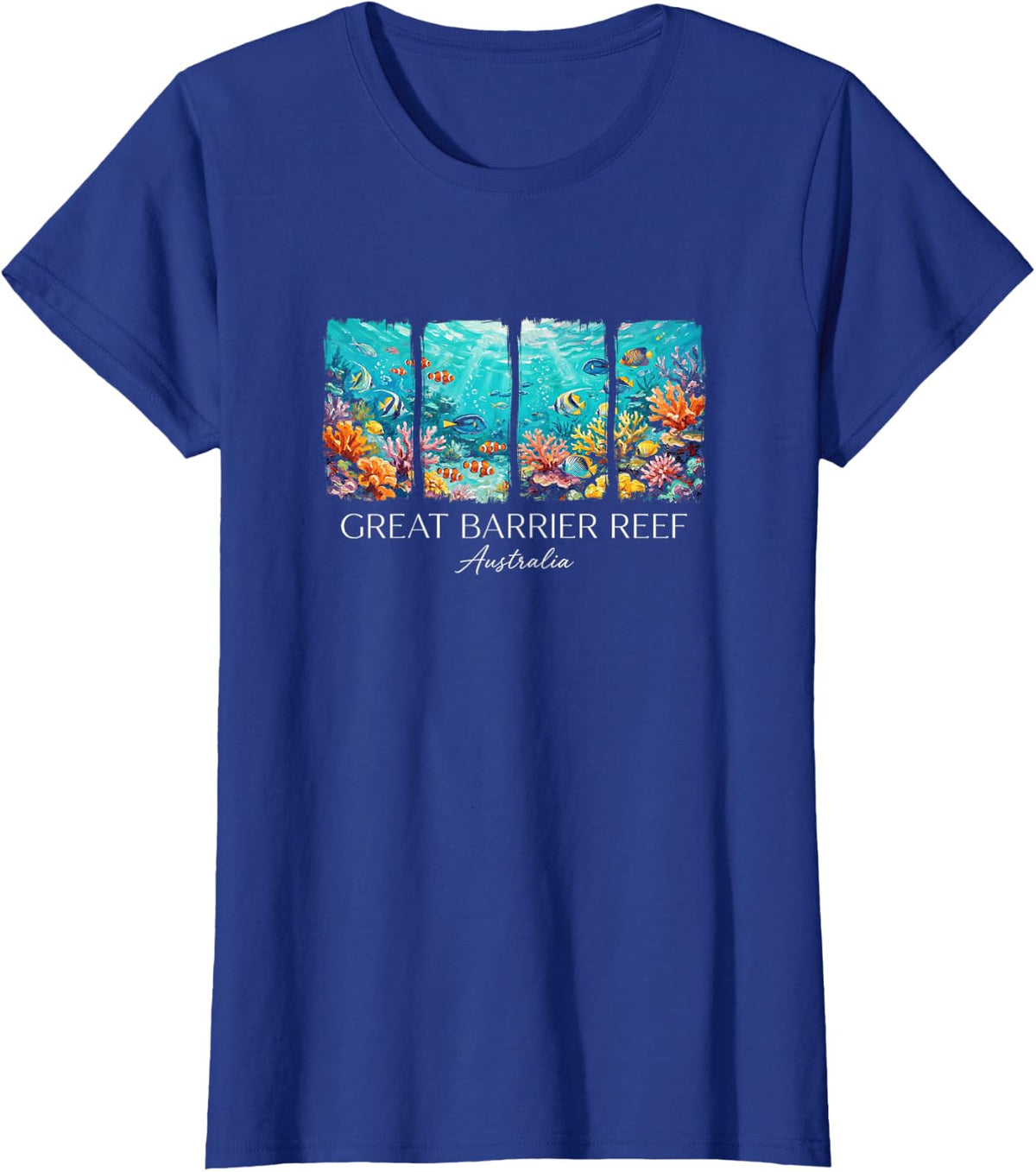 Great Barrier Reef Australia Ocean Scuba Diving Snorkeling T-Shirt - Royal Blue