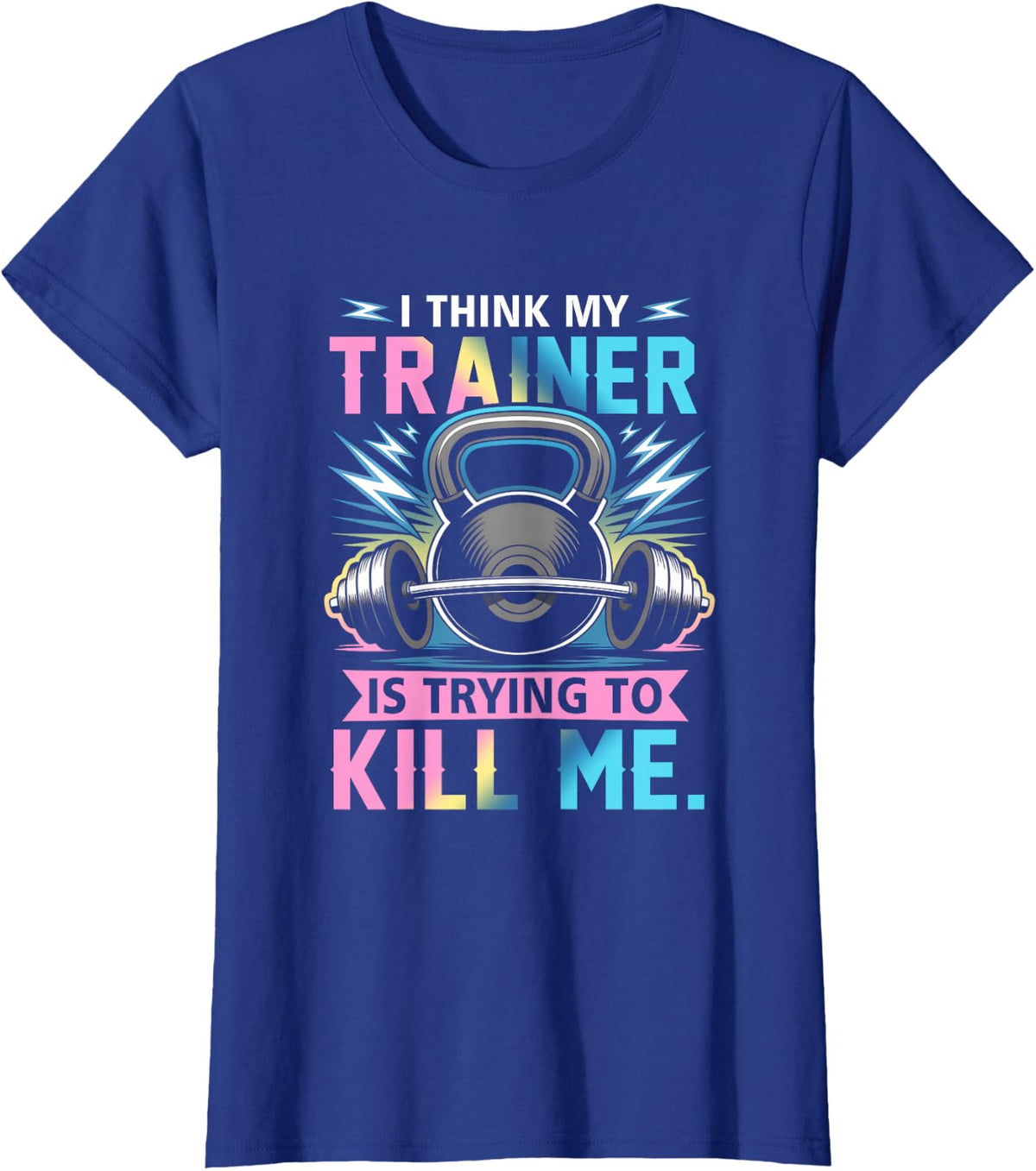 Workout Barbell T-Shirt - Royal Blue
