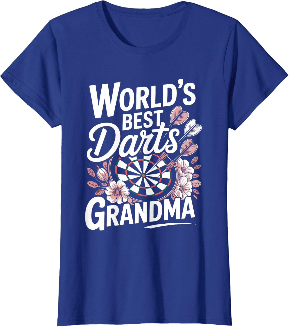 World's Best Darts Grandma Dartboard T-Shirt - Royal Blue