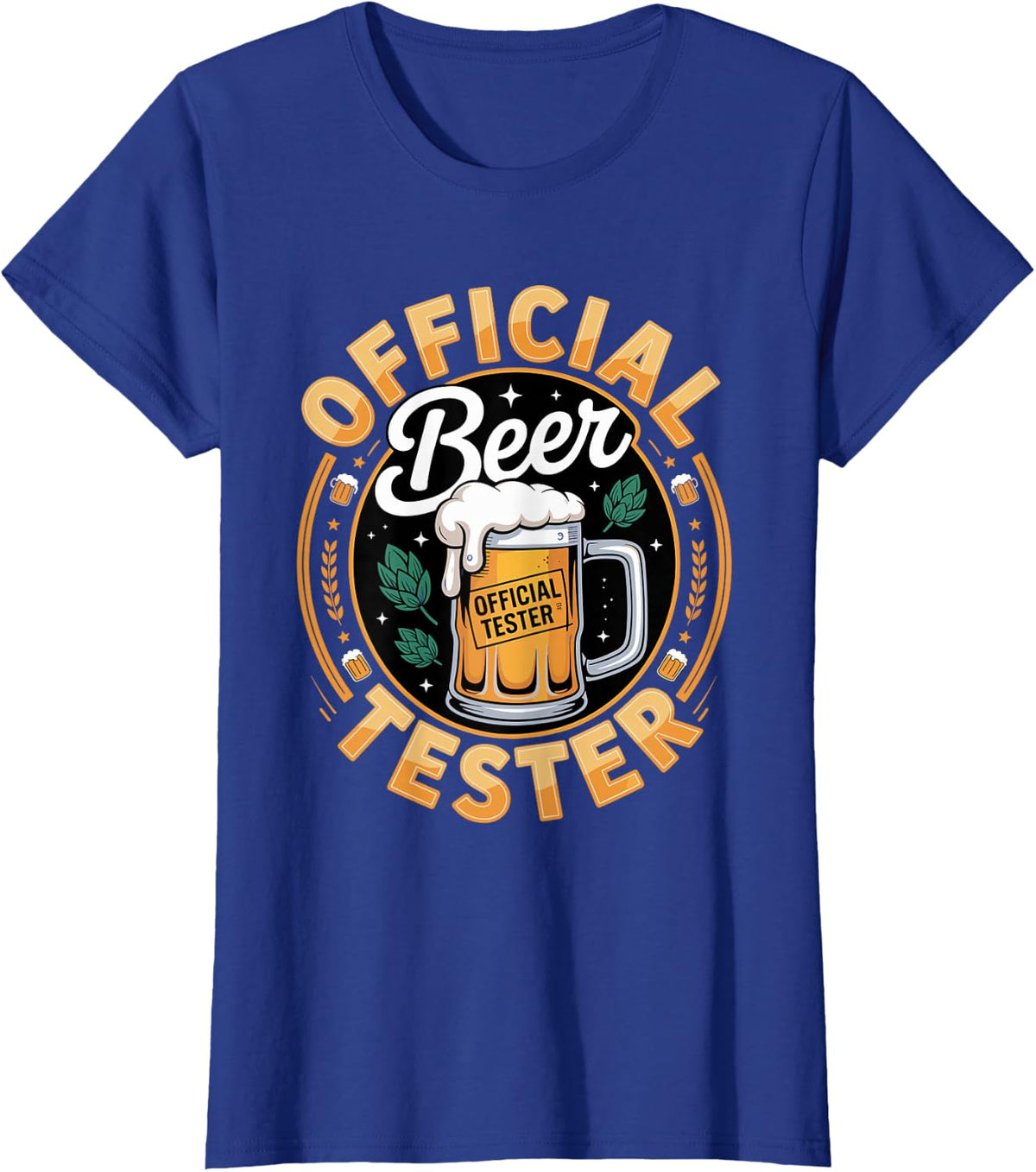 Official Beer Tester Beer Craft Drinking T-Shirt - Royal Blue