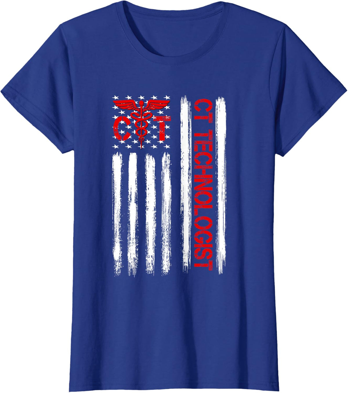 CT Scan Technologist American Flag Patriotic Radiology Tech Shirts and T-Shirt Gift - Royal Blue