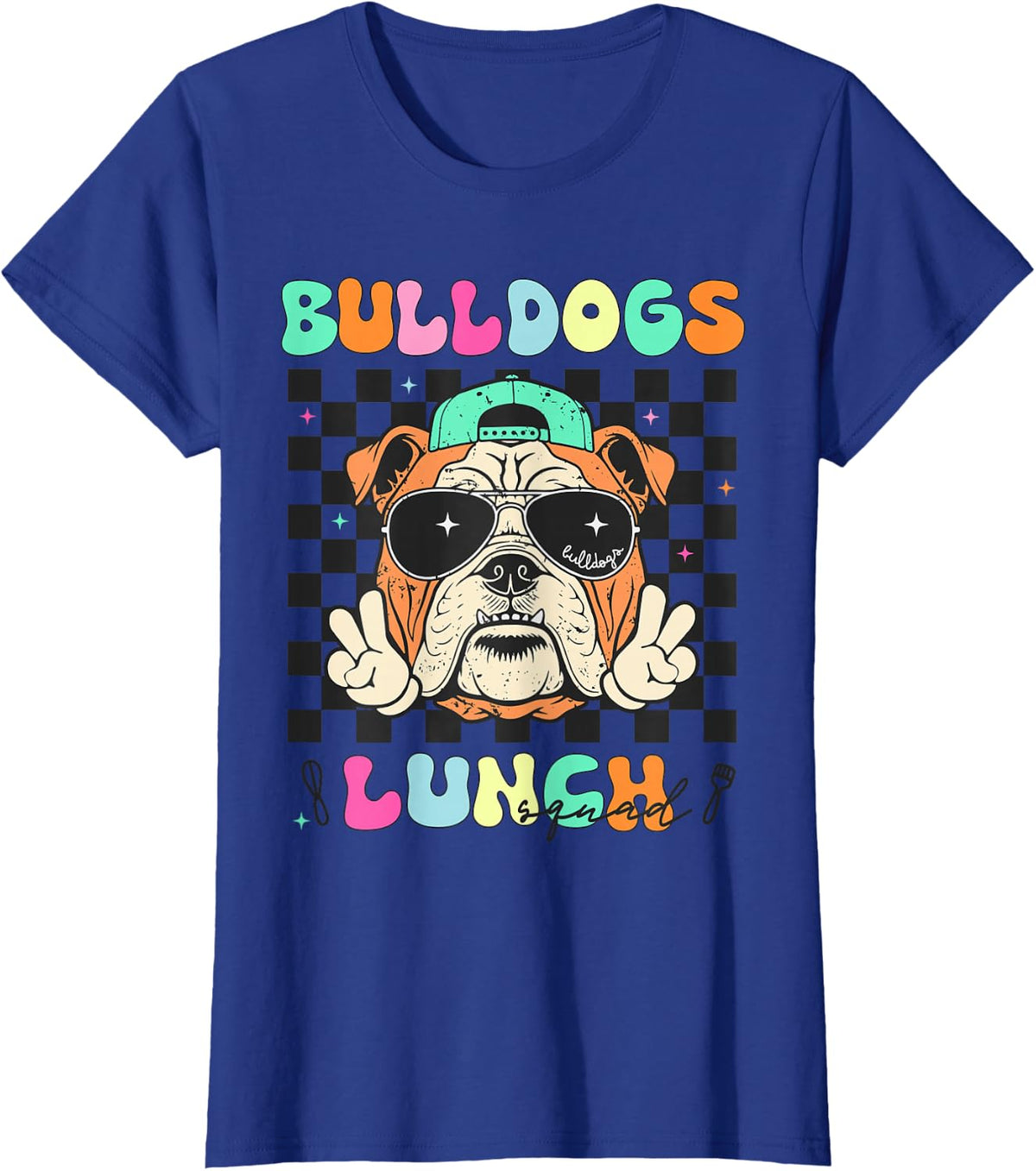 Lunch Squad Back to School Bulldogs Lunch Ladies Crew Women T-Shirt - Royal Blue