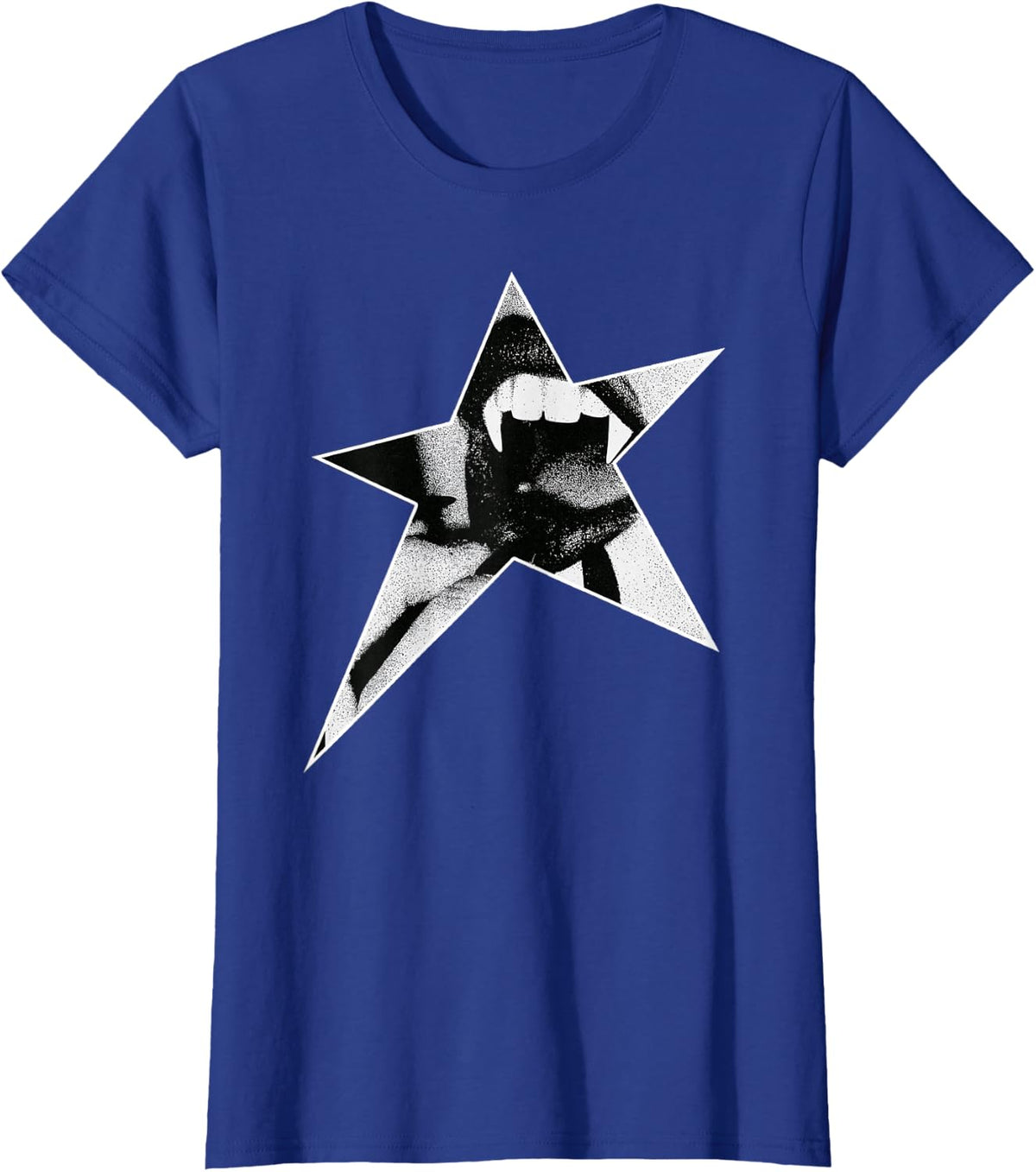 Y2K Skull Star Grunge Punk Alt Rock Edgy Goth Emo Aesthetic T-Shirt - Royal Blue