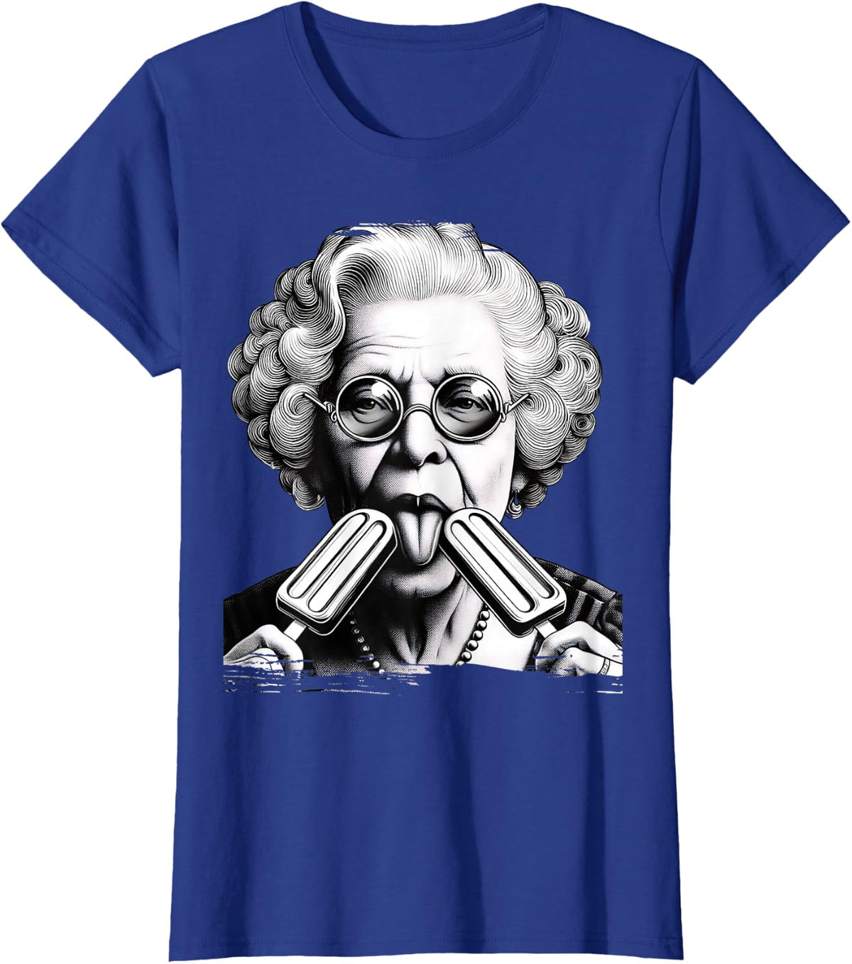 Funny Granny Nana Licking Popsicles Grandma Popsicle T-Shirt - Royal Blue
