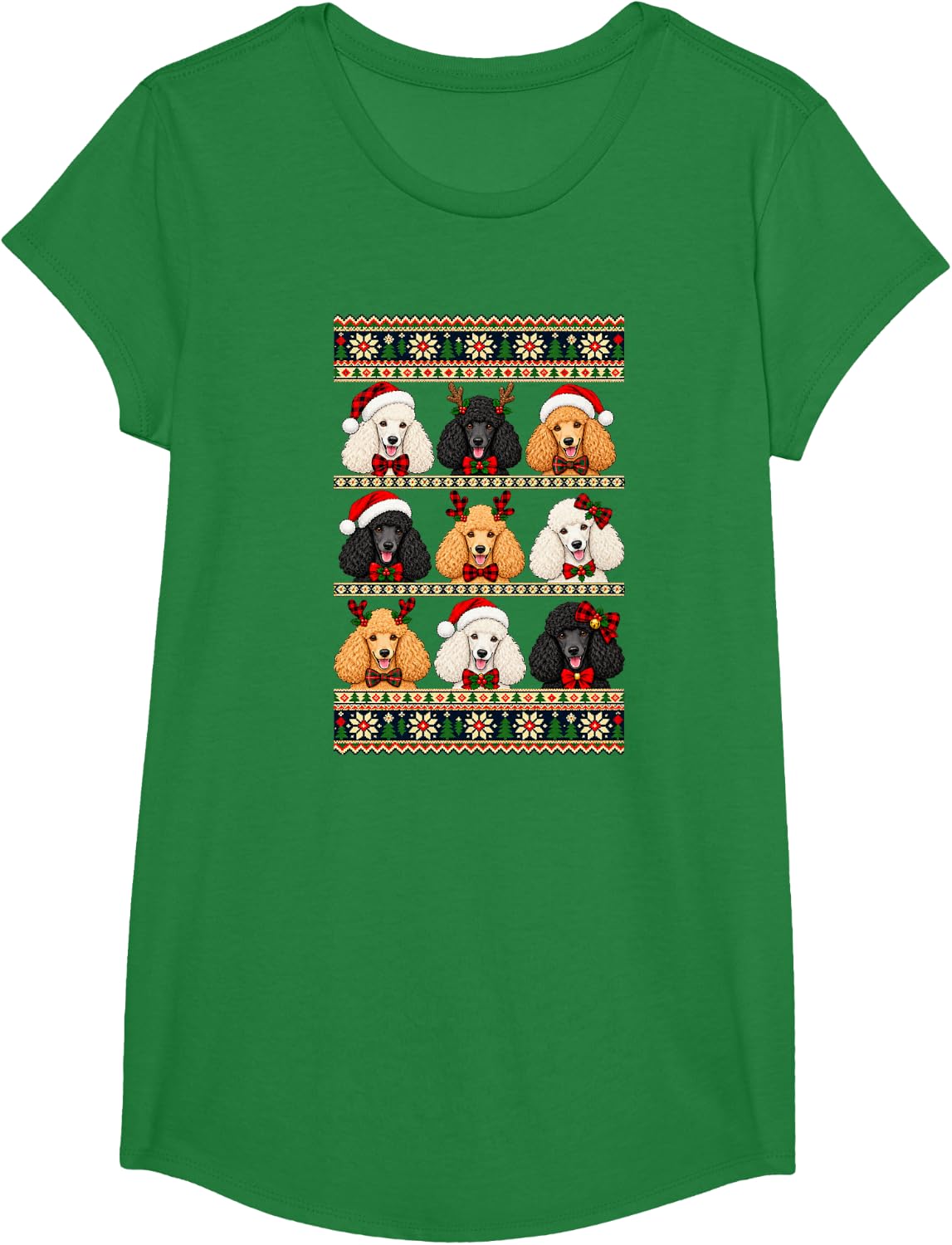 Christmas Rottweiler Ugly Sweater Holiday Rottie Dog Lover T-Shirt - Girls Kelly Green