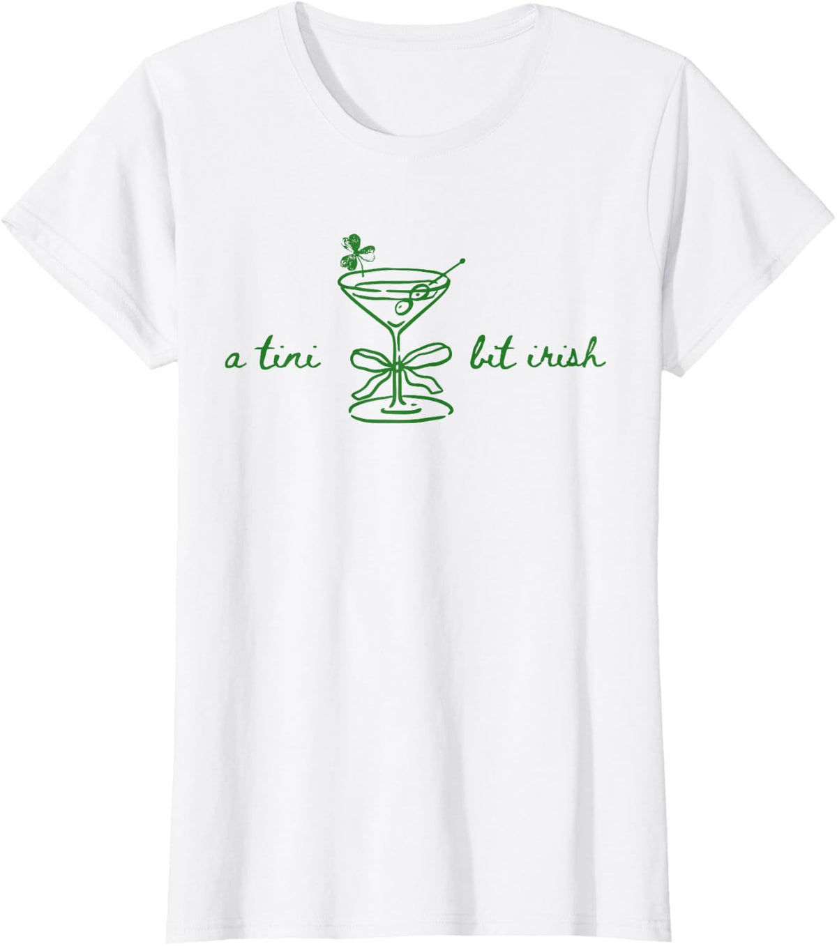 Funny Retro A Tiny Bit Irish Cocktail Lovers St Patricks Day T-Shirt - White