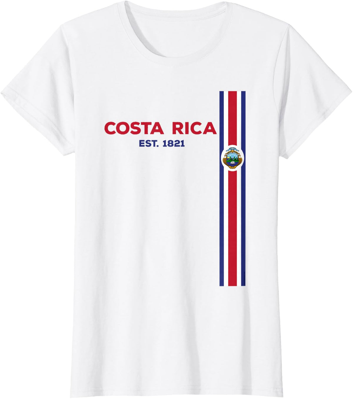 Costa Rica Independence Day Flag Design T-Shirt - White