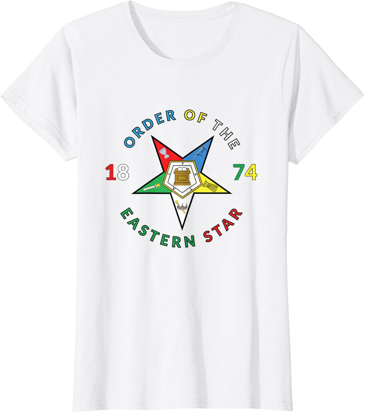 Order of the Eastern Star 1874 PHA OES Prince Hall T-Shirt - White