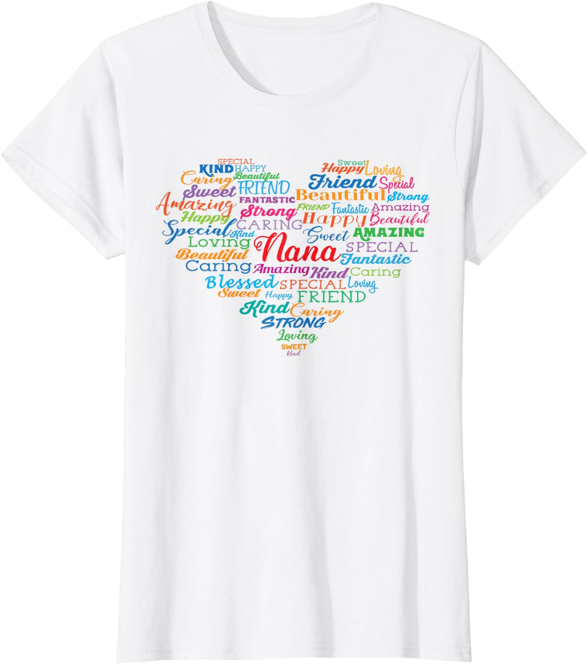 Nana for Grandma Women Christmas Mother's Day Birthday T-Shirt - White