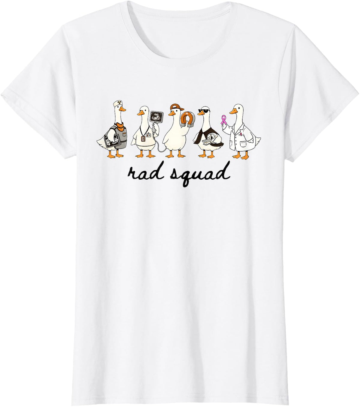 Rad Squad Radiology Tech X-Ray Ultrasound MRI Sonographer T-Shirt - White