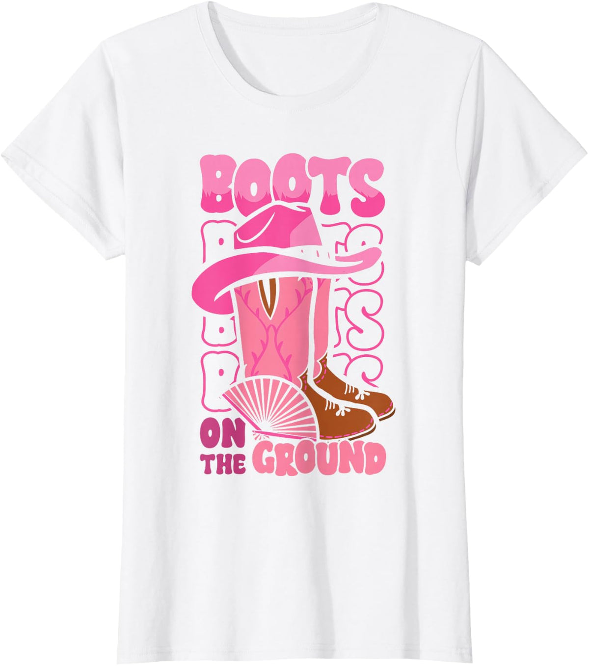 Cowgirl Boots on the Ground Linedance Rodeo Western Country T-Shirt - White