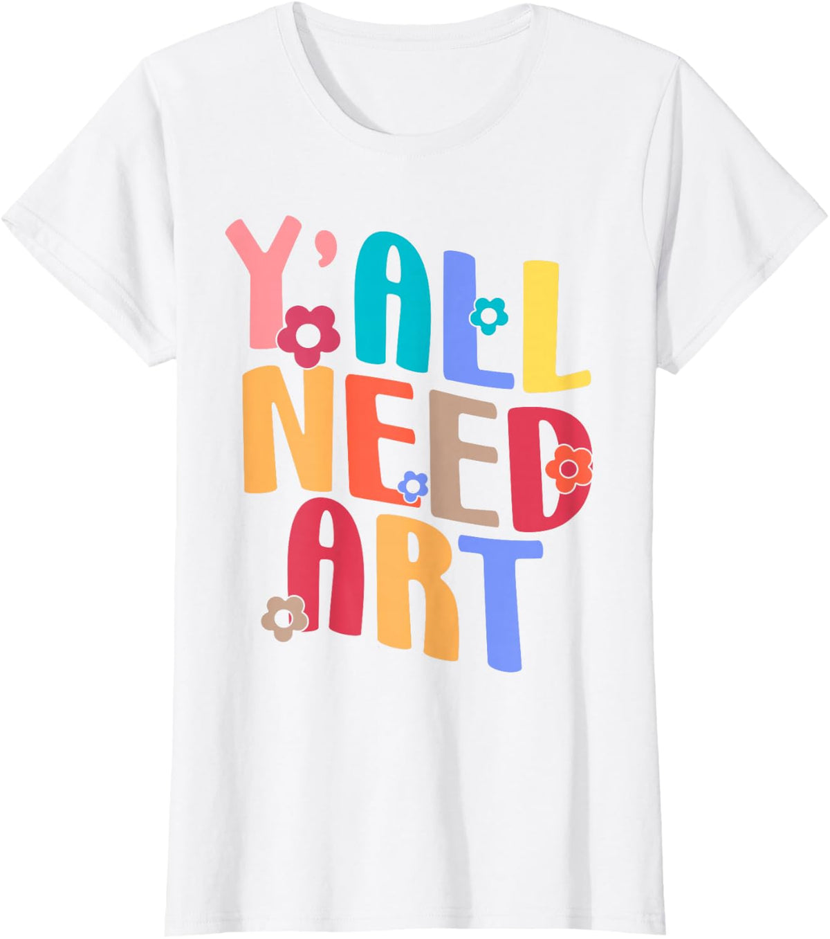 Yall Need Art Teacher Back to School Groovy Retro Teaching T-Shirt - White