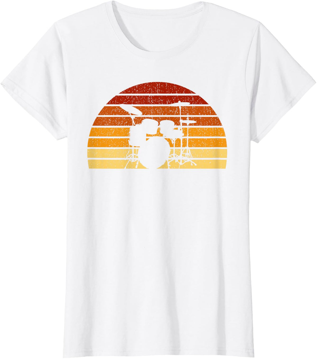 Vintage Sun Drums Gift for Drummers and Drummers T-Shirt - White