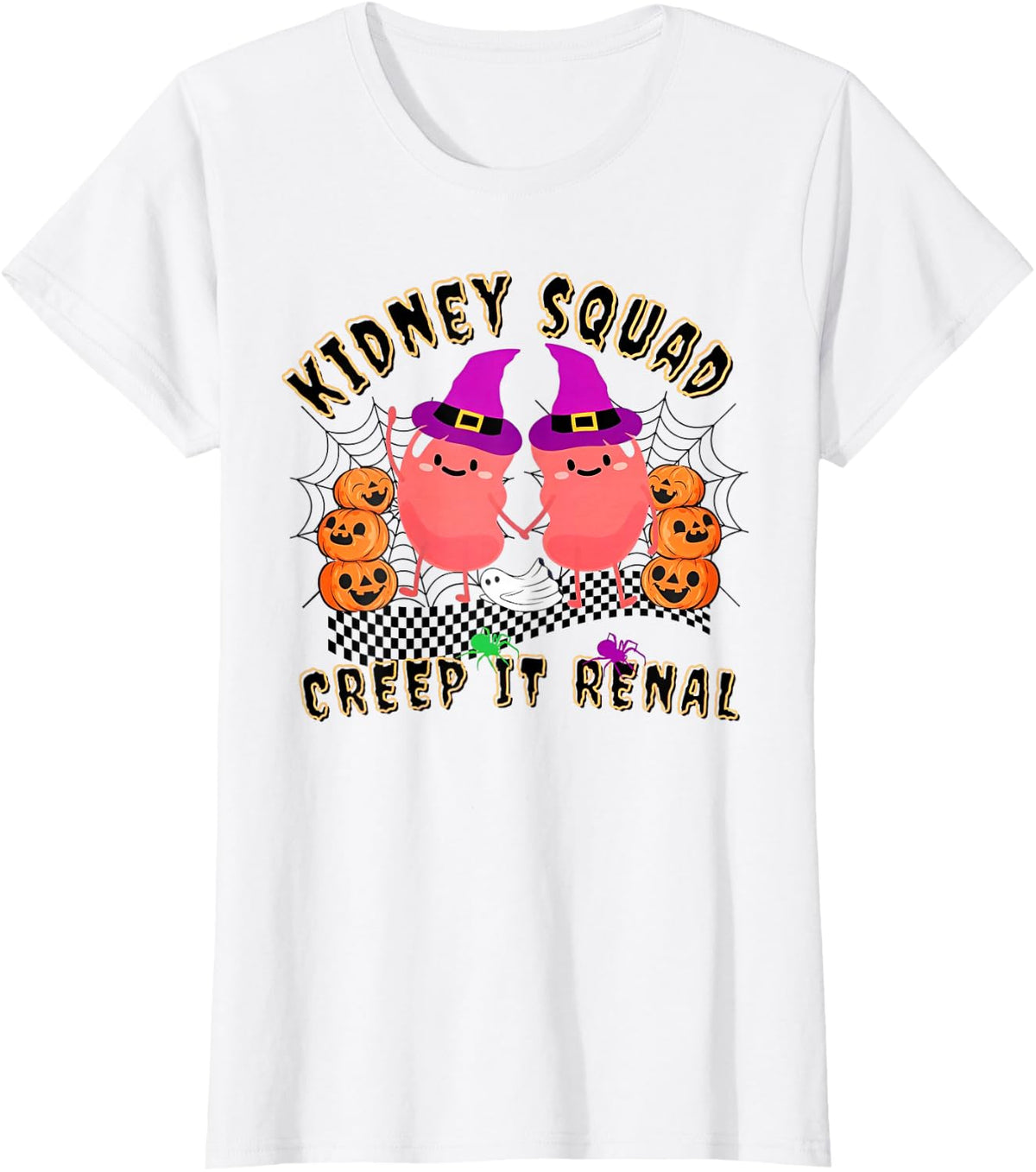 Kidney Squad Creep It Renal Nurse Halloween T-Shirt - White