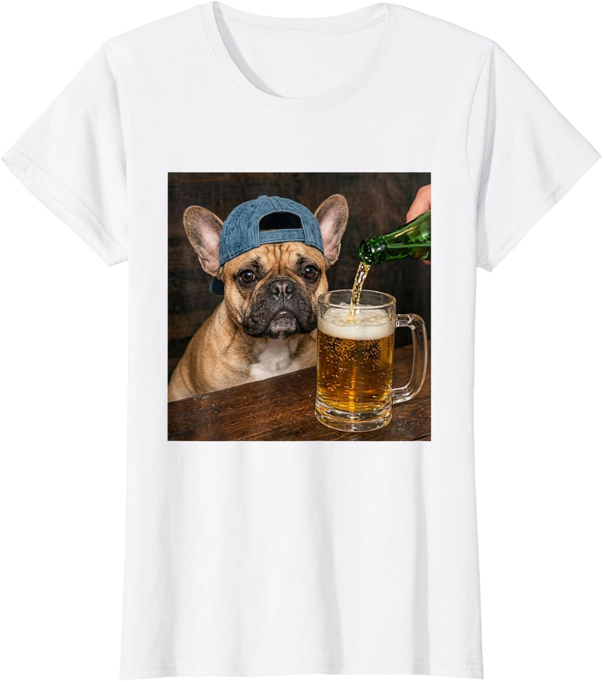 French Bulldog Drinking Beer Funny French Bulldog Dog Meme T-Shirt - White