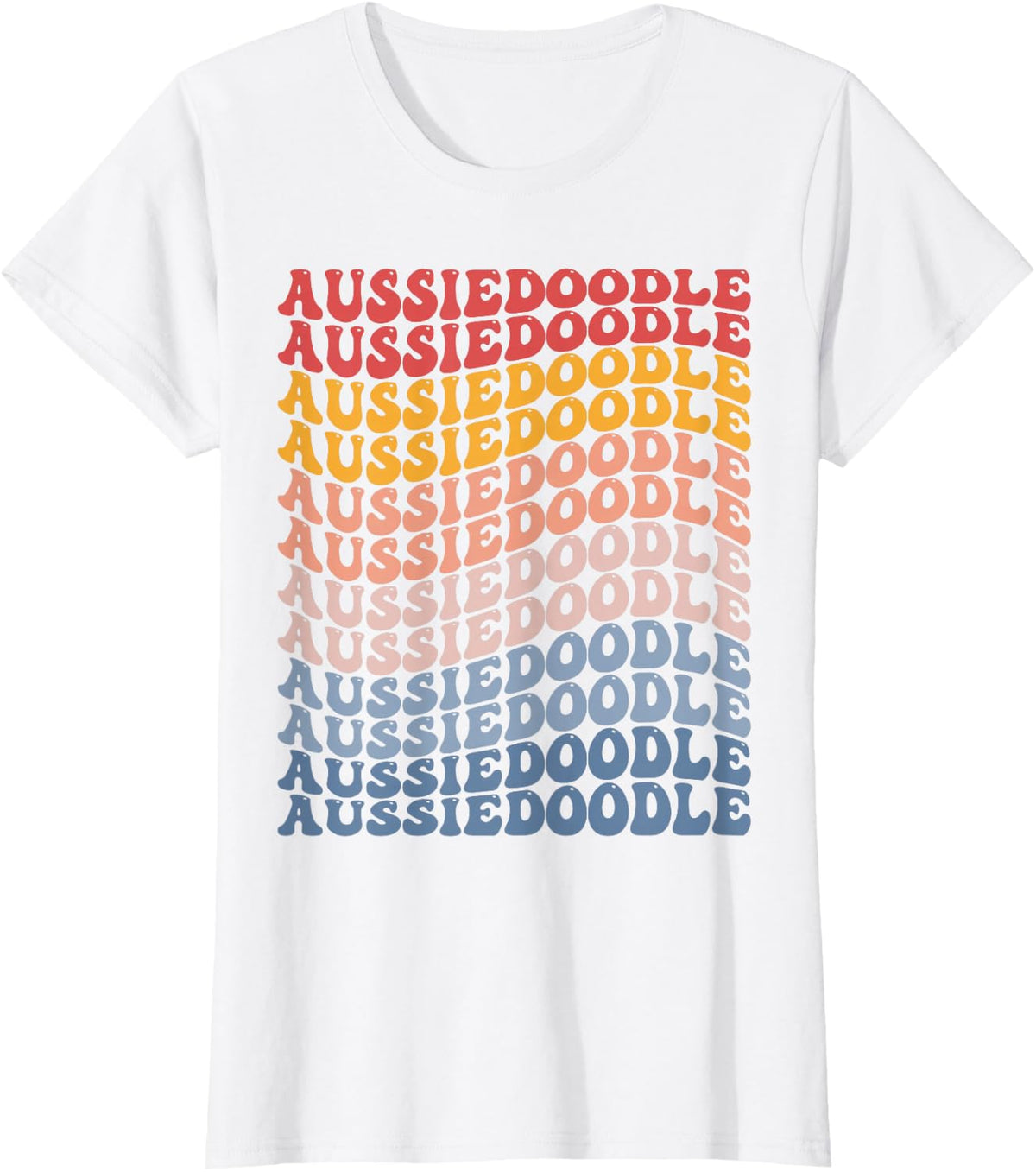 Aussiedoodle Groovy Retro T-Shirt - White
