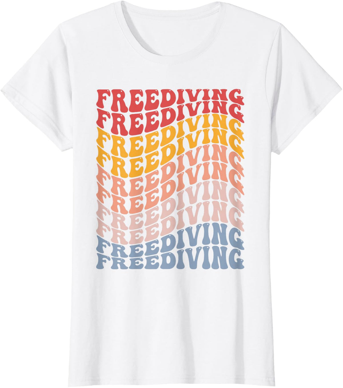 Freediving Groovy Freediver Scuba Diving T-Shirt - White