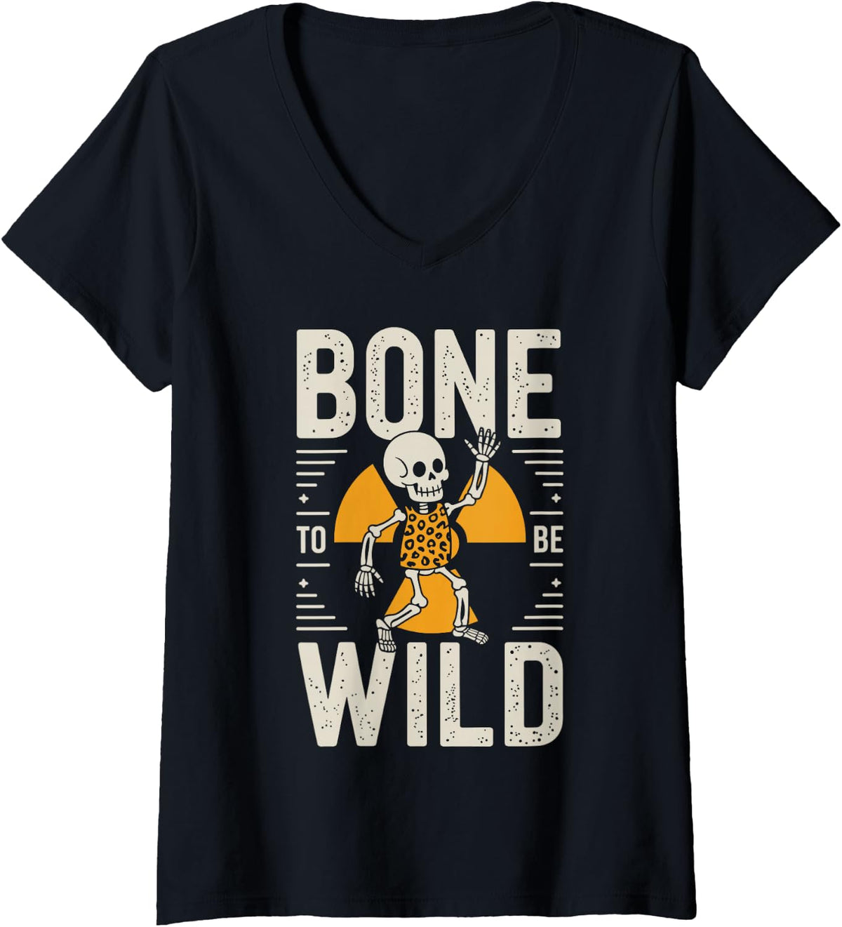 Women's Funny X- Ray Technician Bone to Be Wild Radiology V-Neck T-Shirt - Black