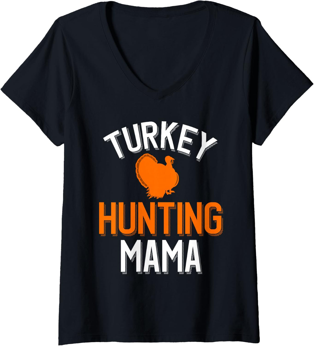 Women's Turkey Hunter Hunting Mama V-Neck T-Shirt - Black