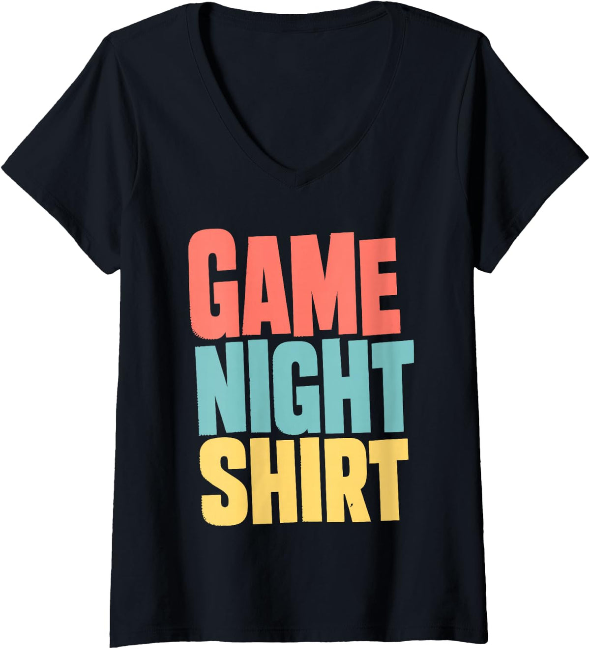 Women's Game Night V-Neck T-Shirt - Black