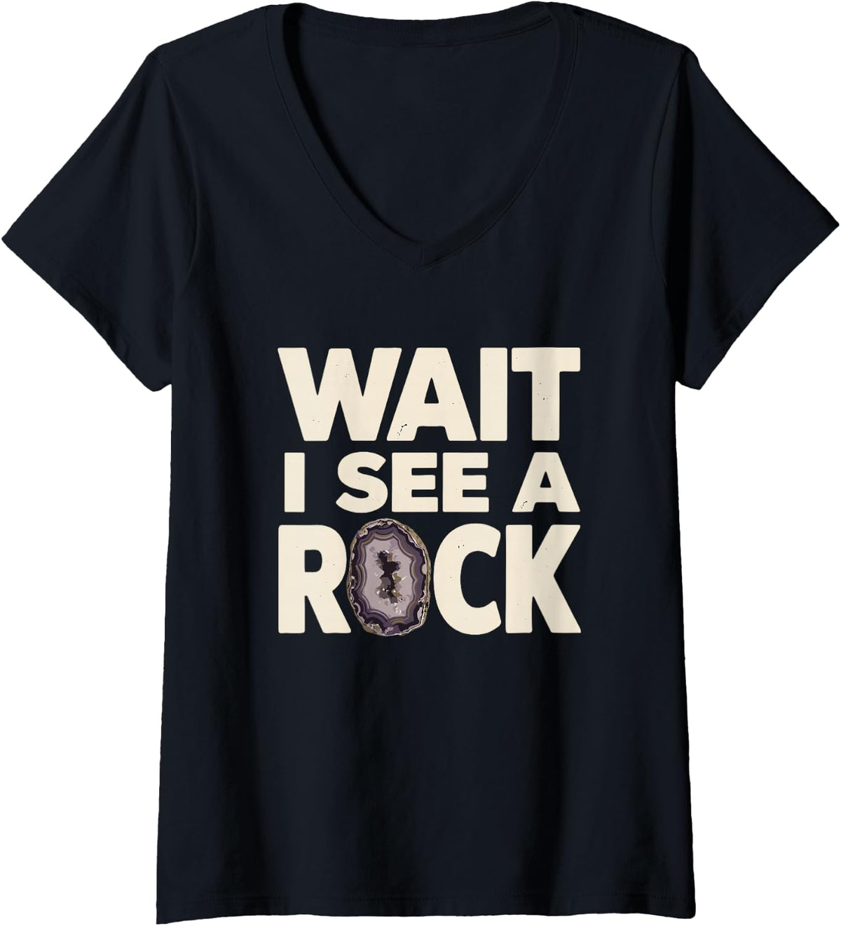 Women's Rockhound Geology Enthusiast The Best Rock Collector V-Neck T-Shirt - Black