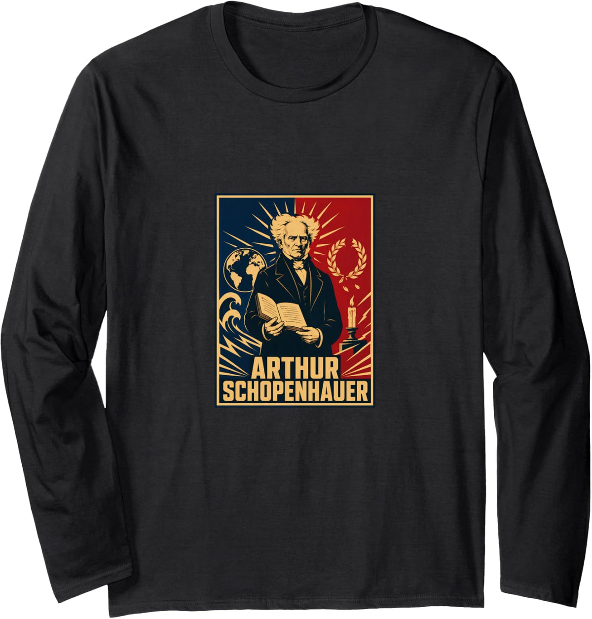 Arthur Schopenhauer Existential Philosophy Quote Long Sleeve T-Shirt - Adult Unisex Black