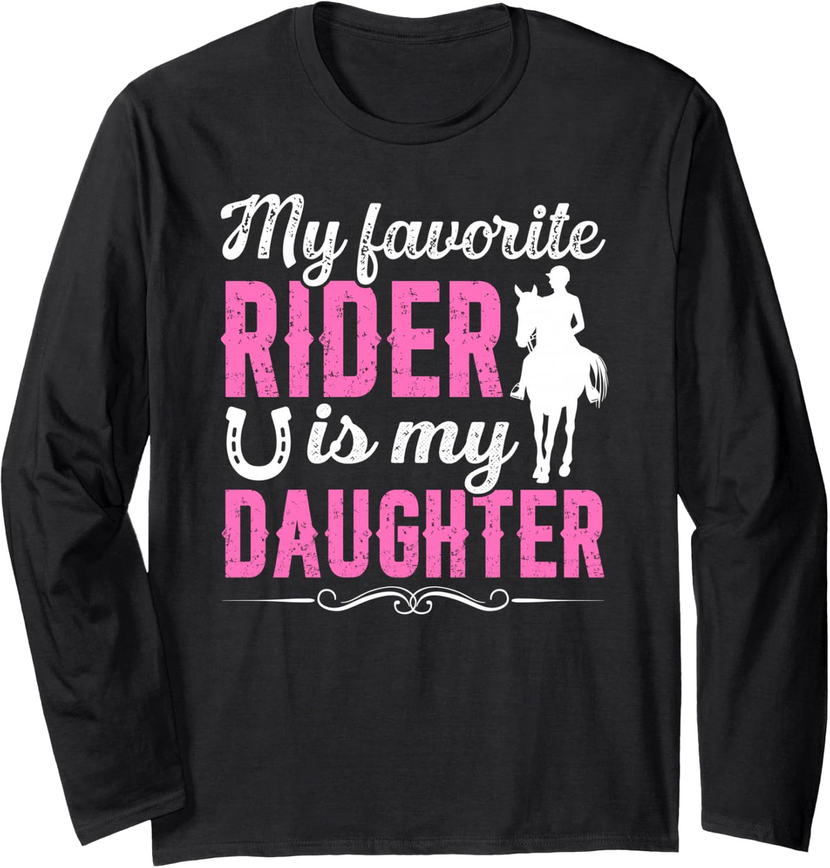 Proud Horse Show Mom Equestrian Mom Horse Show Mother Long Sleeve T-Shirt - Adult Unisex Black