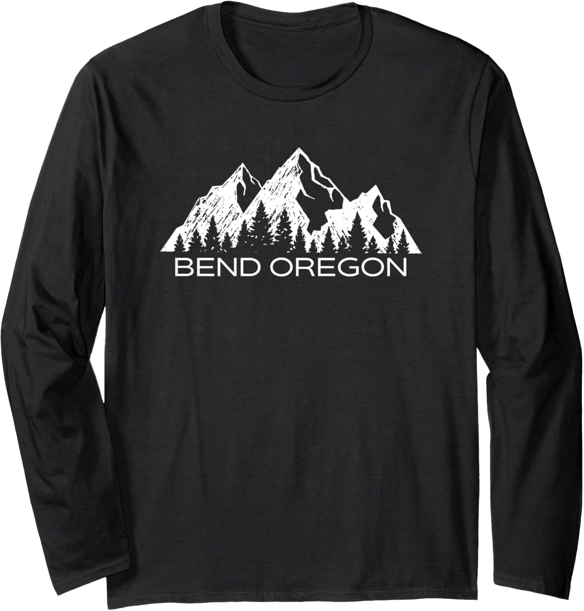 Bend Oregon Mountain Gift | Cool Bend Oregon PNW Long Sleeve T-Shirt - Adult Unisex Black