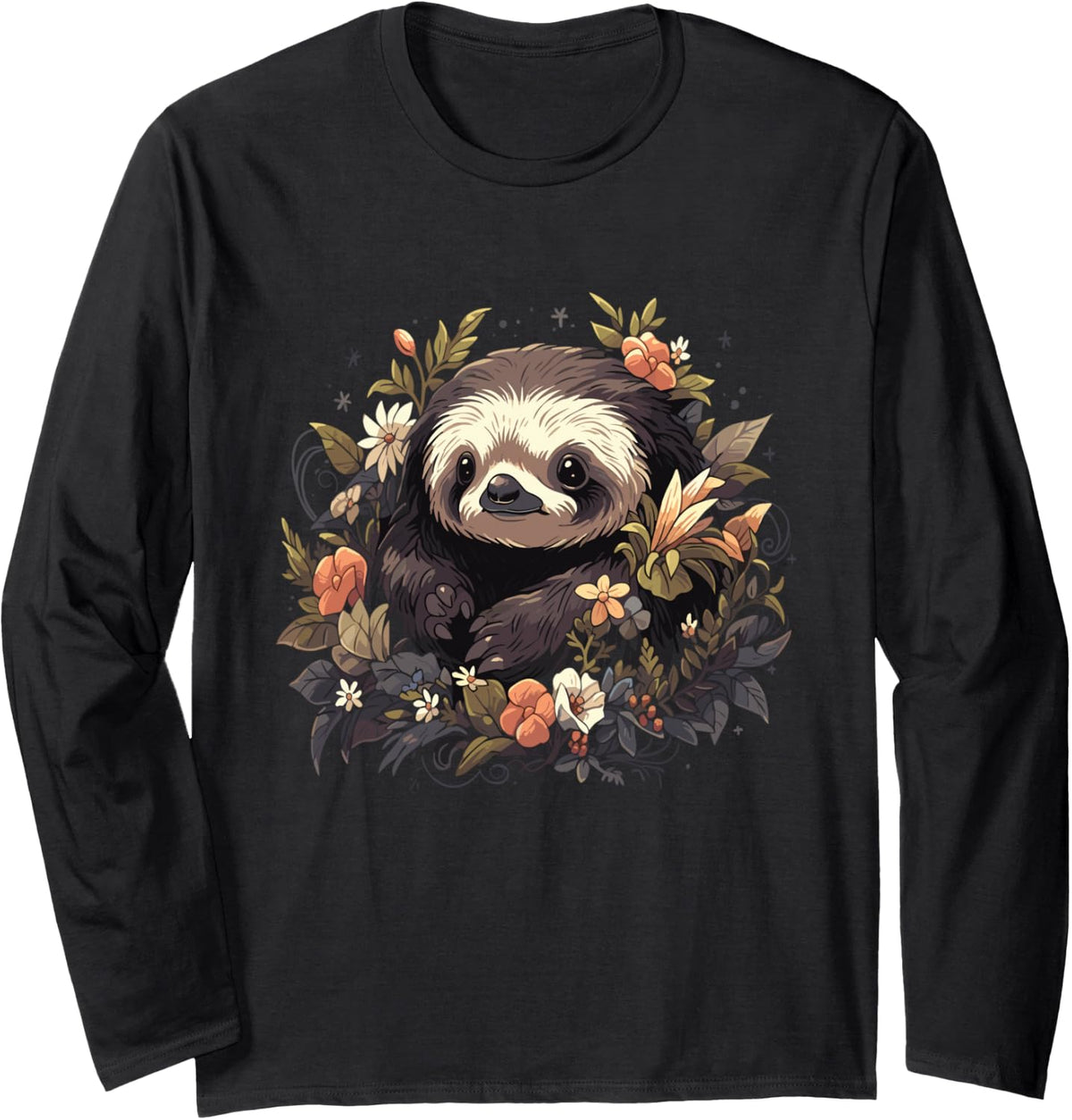 Sloth Sloth Sloths Sloth Funny Sloth Sloth Long Sleeve T-Shirt - Adult Unisex Black