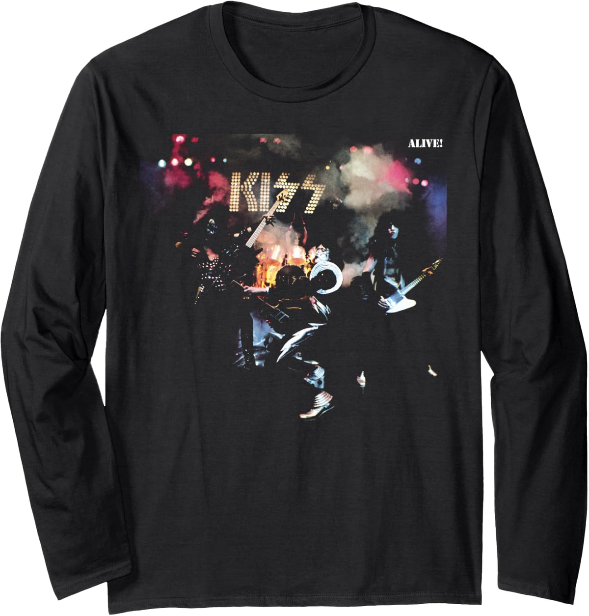 KISS - 1975 Alive! Long Sleeve T-Shirt - Adult Unisex Black