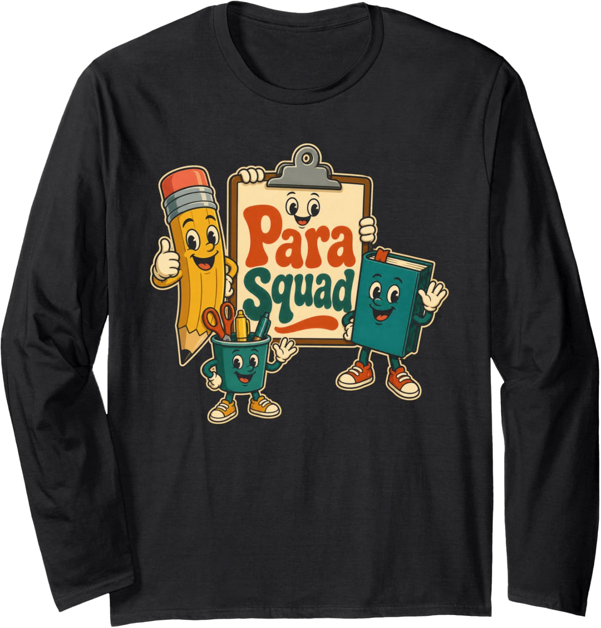 para Squad Paraprofessional Group Long Sleeve T-Shirt - Adult Unisex Black