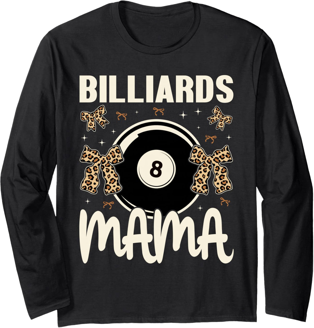 Billiards Lover Pool Player Cute Mom Women Mama Long Sleeve T-Shirt - Adult Unisex Black