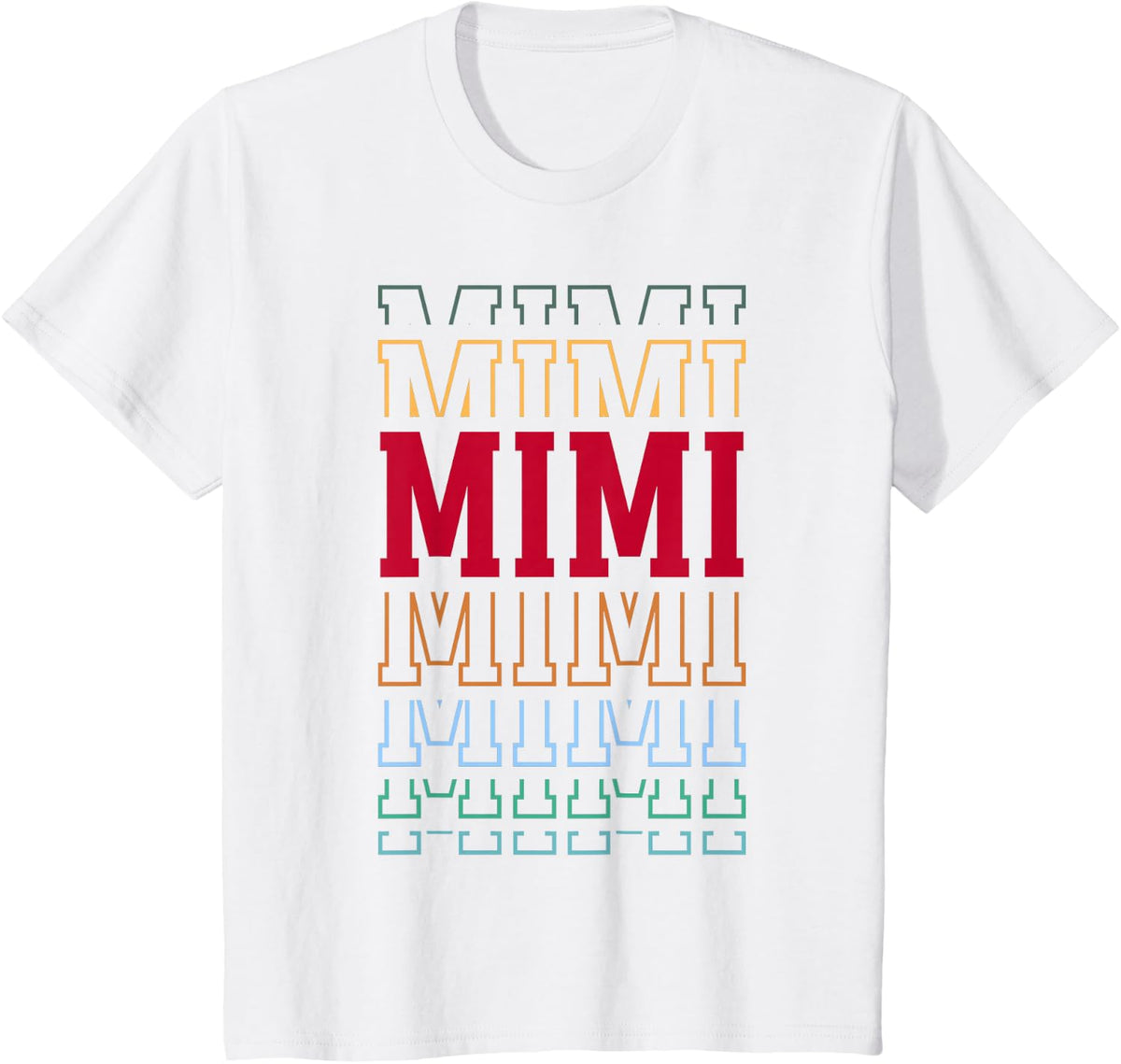 Mimi Funny Athletic Lettering Mother's Day Grandma T-Shirt - White