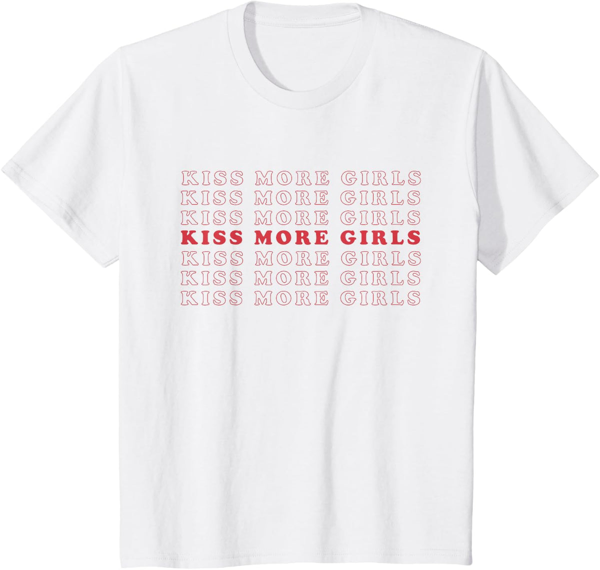 Kiss More Lesbian Bisexual LGBT Pride T-Shirt Tee for Women and Men - White