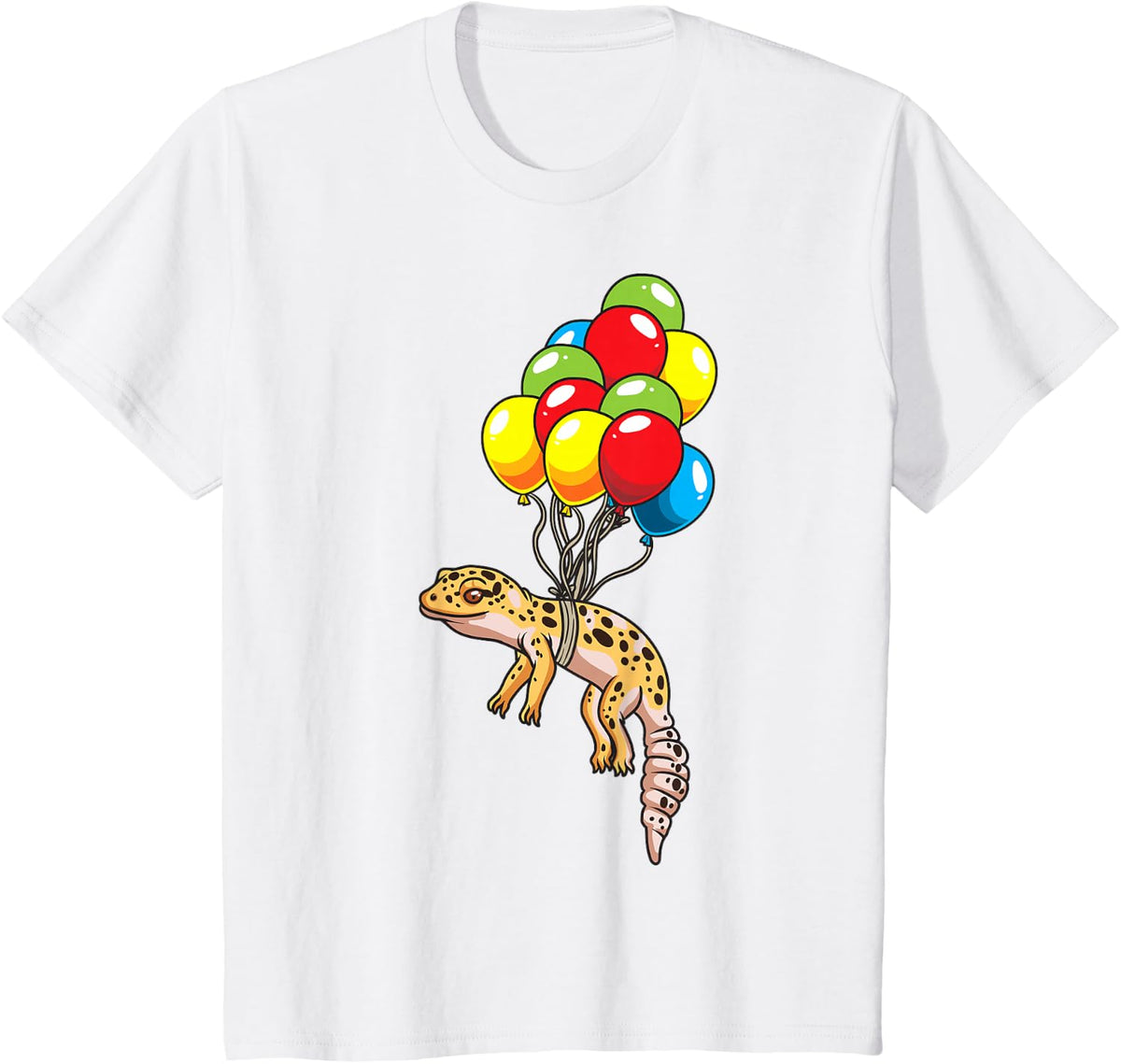 Leopard Gecko with Balloons Lidgecko T-Shirt - White