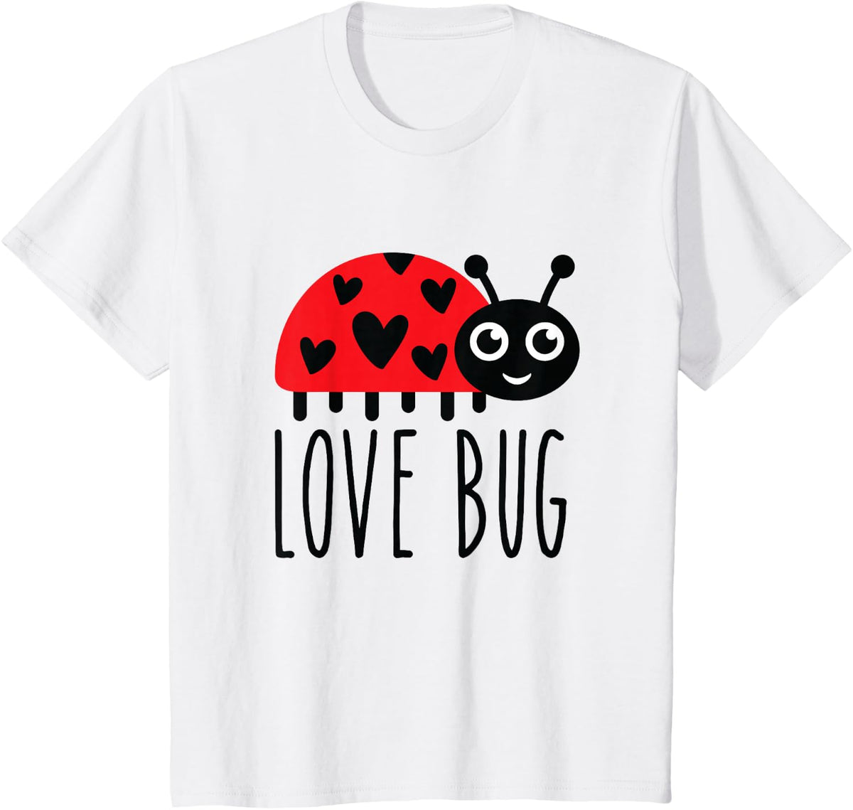 Kids Love Bug Valentine's Day, Cute Ladybug with Hearts Gift T-Shirt - White