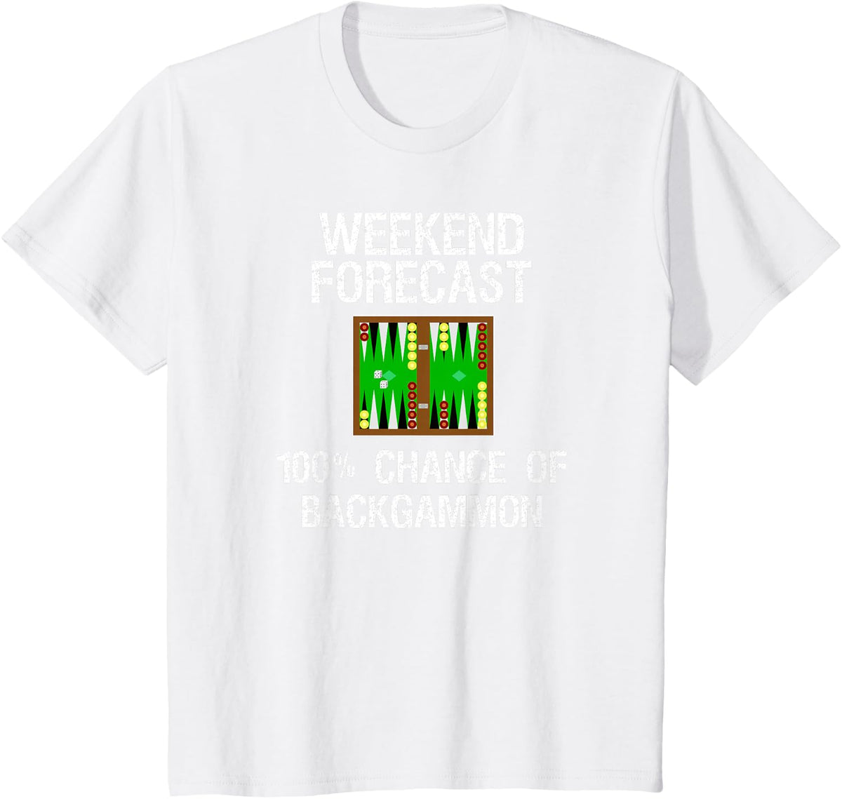 Backgammon T-Shirts and Apparel - Funny Weekend Forecast T-Shirt - Men's Black Short Sleeve T-Shirt - Size Small - White