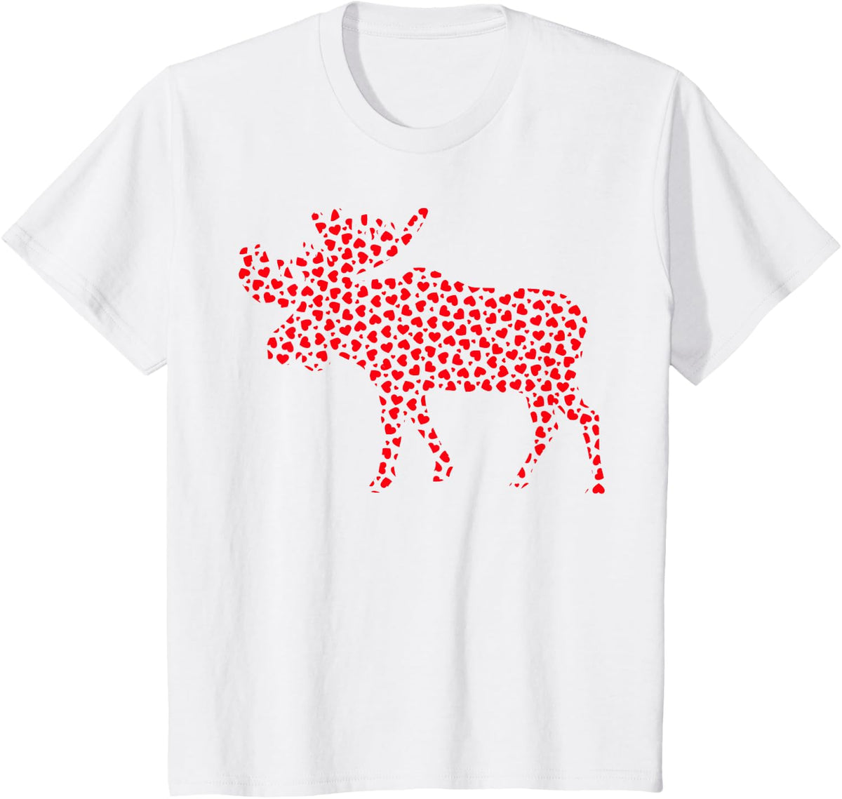 Moose Lover Funny Hearts Love Moose Valentine's Day T-Shirt - White