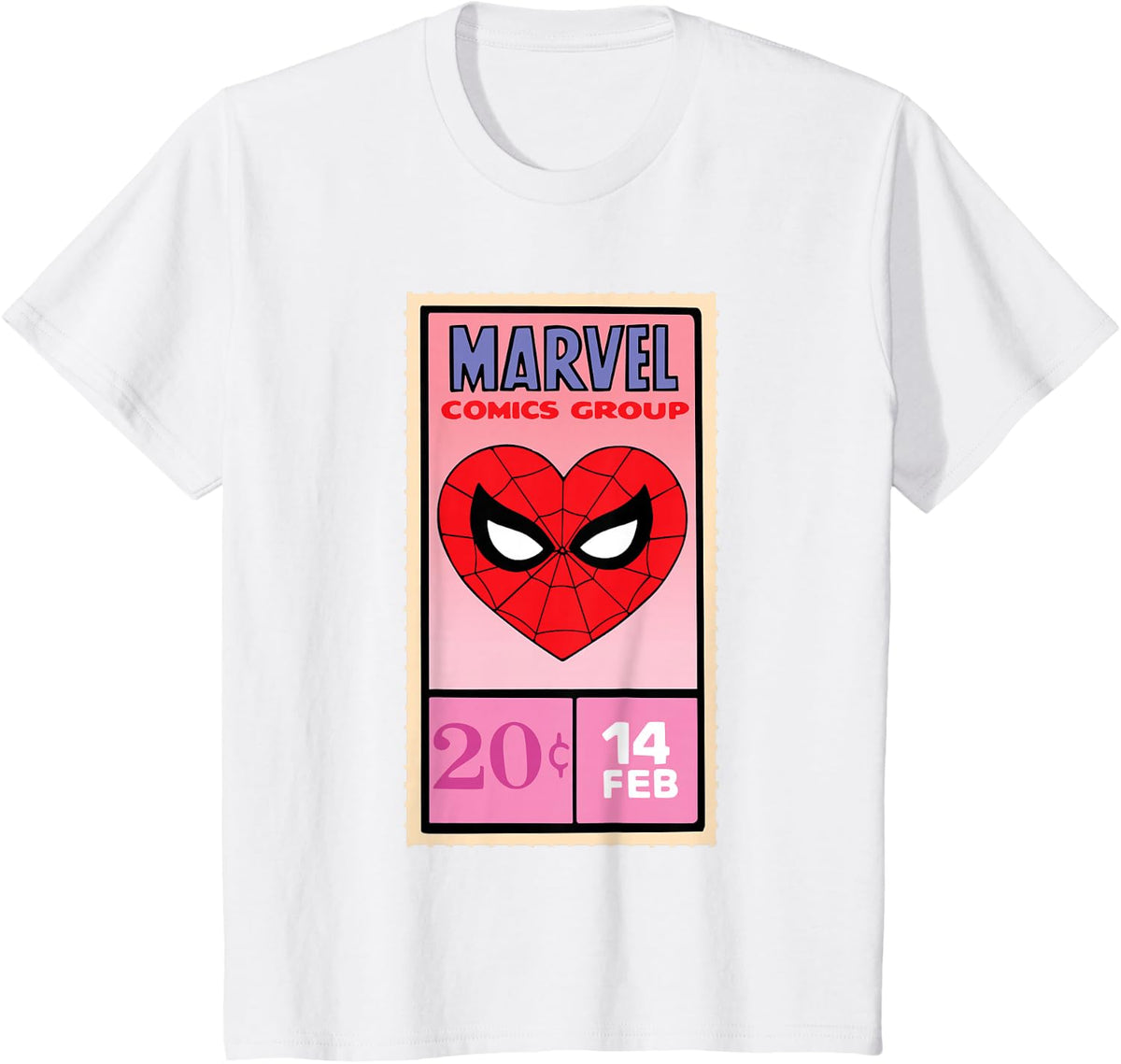 Marvel Retro Comics Valentine’s Day Card Spider-Man Heart T-Shirt - White