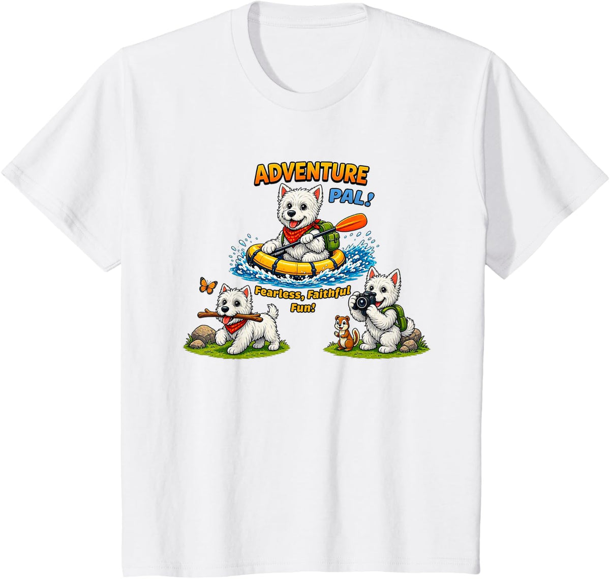 Westie West Highland Terrier Funny Happy Pet Fun Puppy Dog T-Shirt - White